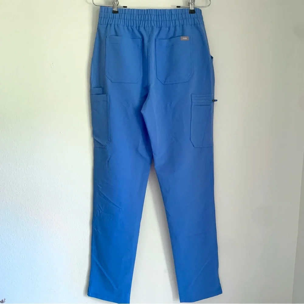 TALL Figs High Waisted Yola Skinny Scrub Pants in Ceil Blue - Picture 5 of 8